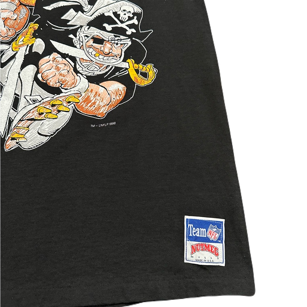 VINTAGE 80s NUTMEG NFL RAIDERS JACK DAVIS T-SHIRT SIZE LARGE SINGLE STITCHED - Picture 2 of 6